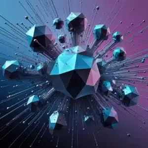 Abstract digital nodes representing technology trends in consulting.